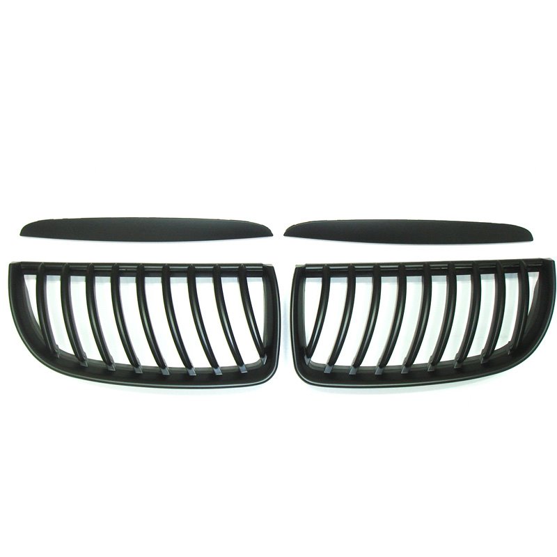 Grilles Noir Mattes sur mesure pour BMW Série 3 E90/E91 Sedan/Touring 2005-2008