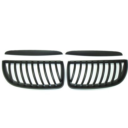 Grilles Noir Mattes sur mesure pour BMW Série 3 E90/E91 Sedan/Touring 2005-2008