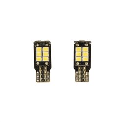T-10 Ampoules 15Q LED 12V Optique-Xenon Blanc, set de 2 pièces, avec soutient CAN-bus