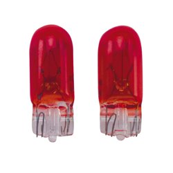 T-10 12V/5W Ampoules 12V Rouge (Coated), set de 2 pièces