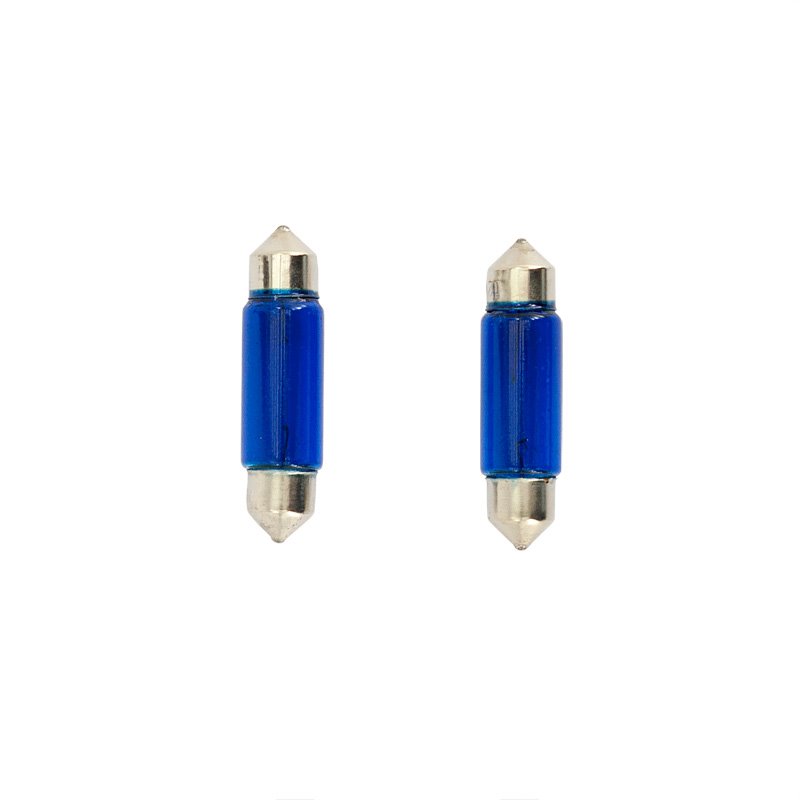 Festoon Ampoules 10W/12V 11x39mm Bleu (Coated), set de 2 pièces