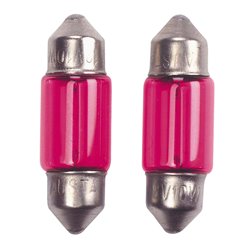 Festoon Ampoules 10W/12V 11x39mm Rouge (Coated), set de 2 pièces