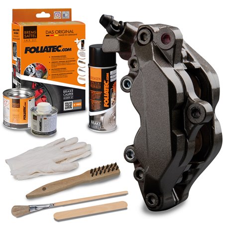 Foliatec Set peinture étriers de freins - carbon metallic - 3 Components