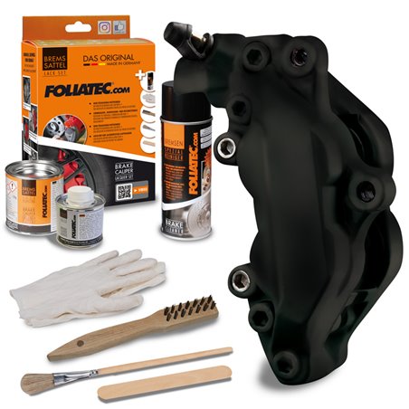 Foliatec Set peinture étriers de freins - midnight noir mat - 3 Components