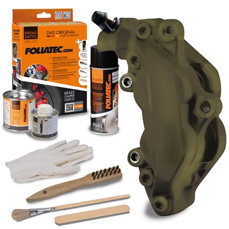 Foliatec Set peinture étriers de freins - vert mattes Combat - 3 Components