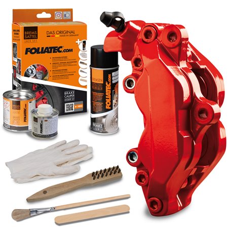 Foliatec Set peinture étriers de freins - Performance Rouge Luisant - 3 Components