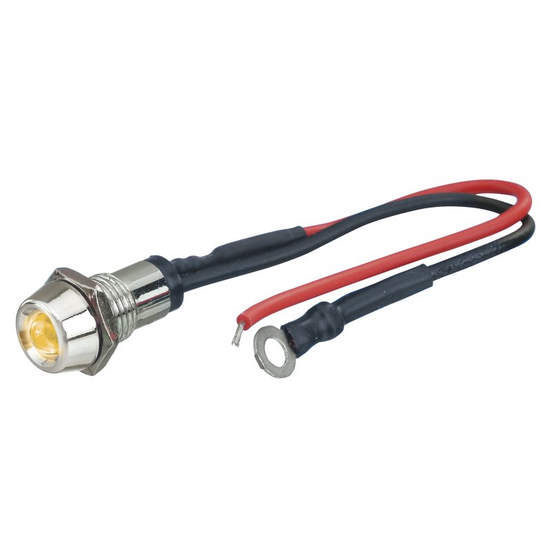 Foliatec LED Control Light chromé - jaune Ø = 10mm - 1 pièce