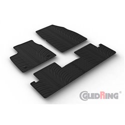 Set tapis de caoutchouc sur mesure pour Renault Megane E-Tech 2022- (T profil 4-pièces + clips de montage)