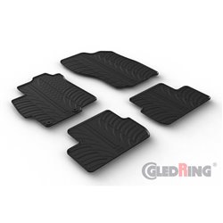 Set tapis de caoutchouc sur mesure pour Mitsubishi Lancer VIII Sedan 2008-2017 (T profil 4-pièces + clips de montage)