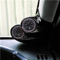 RGM Support de Pilier-A à Droite - 2x 52mm - sur mesure pour Renault Clio III 1998-2005 - Look-Carboné