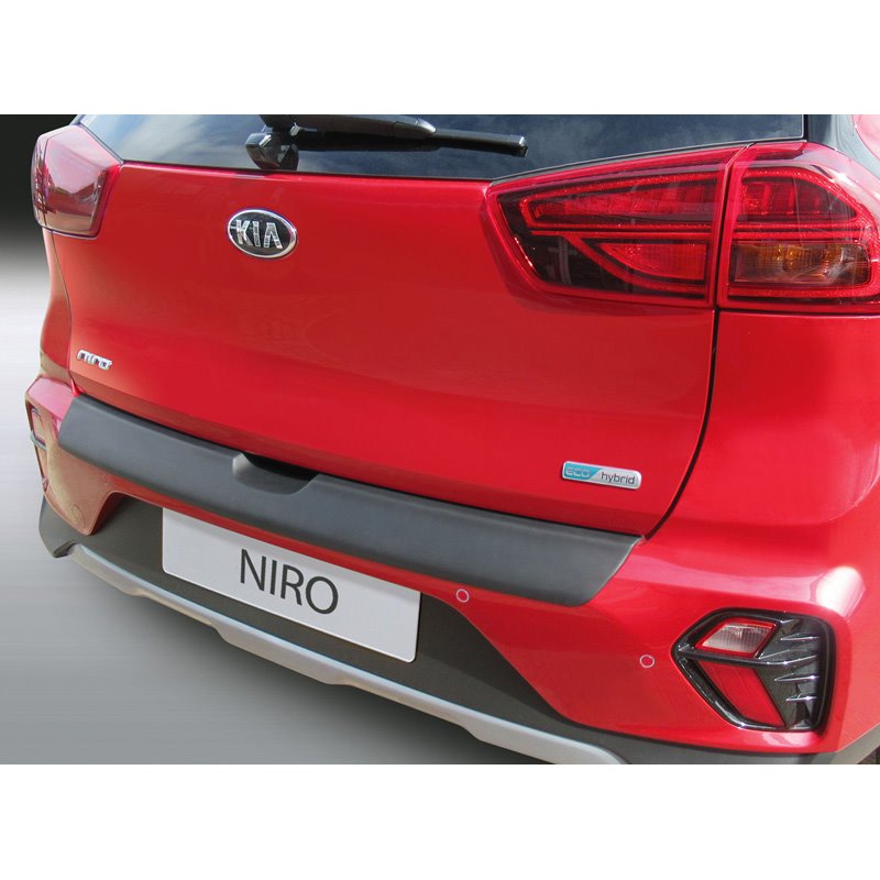 Protection de seuil arrière (ABS) sur mesure pour Kia Niro Hybrid Facelift 2019-2022 Noir