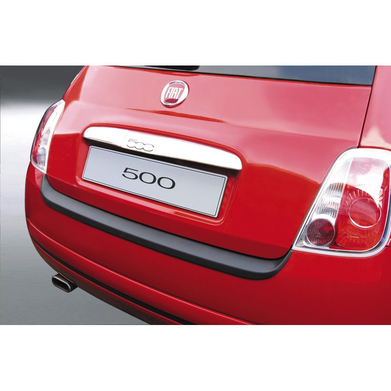 Protection de seuil arrière (ABS) sur mesure pour Fiat 500 10/2007-6/2015 Noir