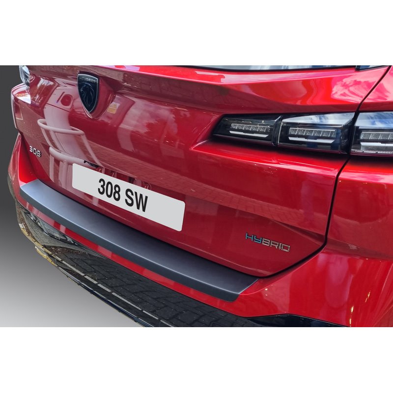 Protection de seuil arrière (ABS) sur mesure pour Peugeot 308 SW III + Hybrid 2021- Noir