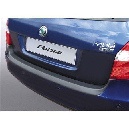 Protection de seuil arrière (ABS) sur mesure pour Skoda Fabia II Kombi 2007-2010 Noir