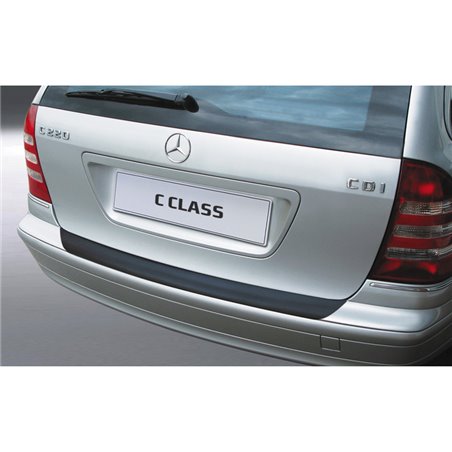 Protection de seuil arrière (ABS) sur mesure pour Mercedes-Benz Classe-C W203 Kombi 2001-2007 Noir