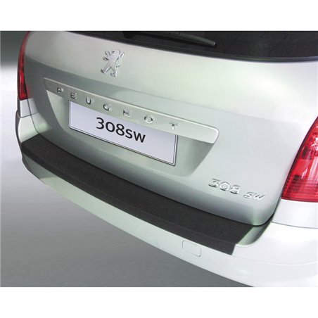 Protection de seuil arrière (ABS) sur mesure pour Peugeot 308 SW 08-13 Noir