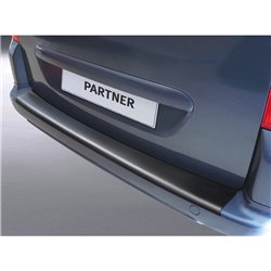 Protection de seuil arrière (ABS) sur mesure pour Peugeot Partner 2008-2018 (pour pare-chocs avec peinture) Noir