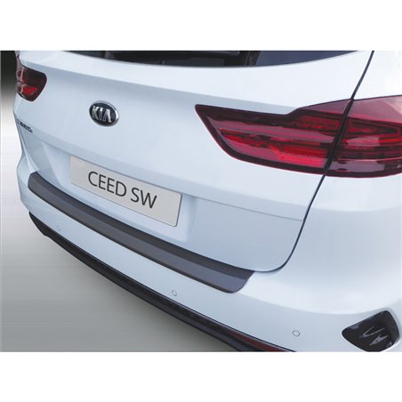 Protection de seuil arrière (ABS) sur mesure pour Kia Cee'd (CD) SW 2018- Noir