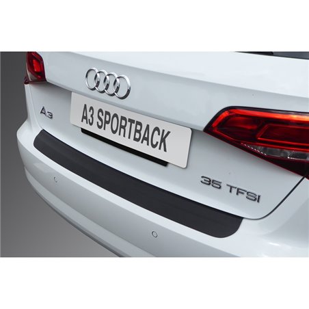 Protection de seuil arrière (ABS) sur mesure pour Audi A3 (8V) Sportback Facelift 05/2016-04/2020 incl. S-Line/S3/RS3 - Noir