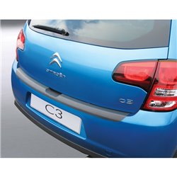 Protection de seuil arrière (ABS) sur mesure pour Citroën C3 2010-2016 Noir