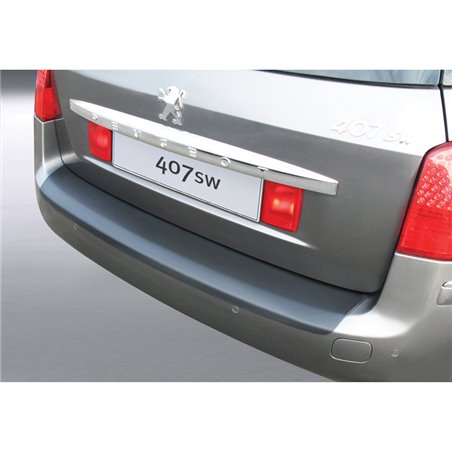 Protection de seuil arrière (ABS) sur mesure pour Peugeot 407 SW 2009- Noir