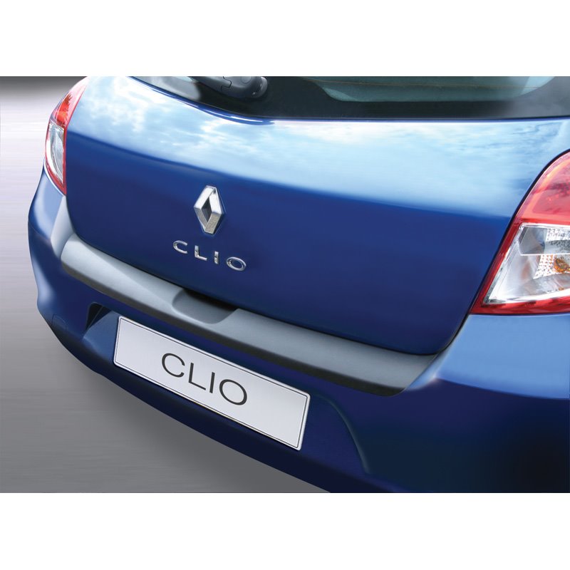 Protection de seuil arrière (ABS) sur mesure pour Renault Clio III HB 3/5 portes 2009-2012 Noir