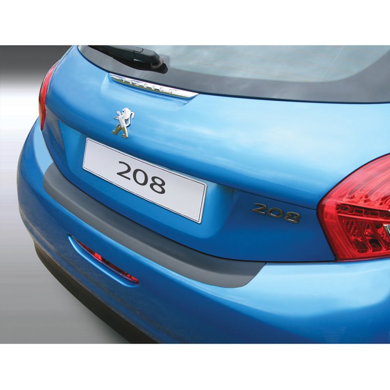 Protection de seuil arrière (ABS) sur mesure pour Peugeot 208 3/5 portes 2012-2019 Noir