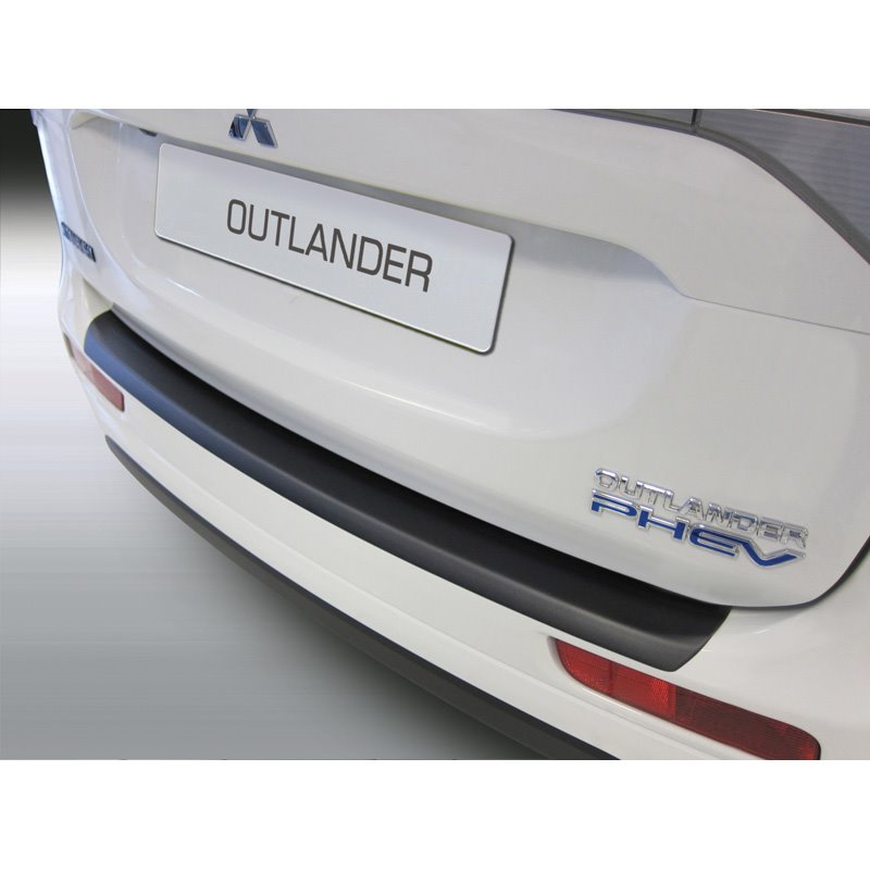 Protection de seuil arrière (ABS) sur mesure pour Mitsubishi Outlander 9/2012-9/2015 Noir
