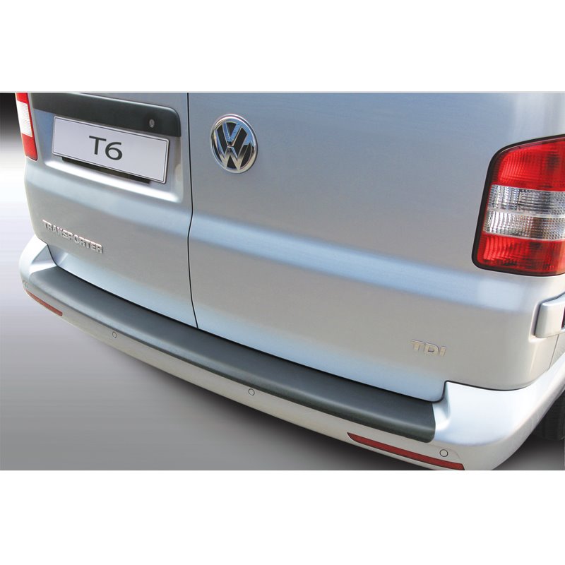Protection de seuil arrière (ABS) sur mesure pour Volkswagen Transporter T6 Caravelle/Multivan 9/2015- avec portes arrière Noir