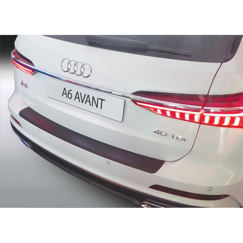 Protection de seuil arrière (ABS) sur mesure pour Audi A6 (C8) Avant incl. S-Line 2018- Noir