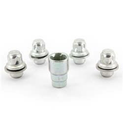 Jeu de antivol de roue H&R M12x1.50 à embase platte - 4 écrous antivol de roues avec adaptateur