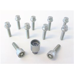 Jeu de Boulons de roue H&R sphérique R12 M12x1.50 - Longueur 45mm - 10 pièces (p.e. sur mesure pour Mercedes) - antivol de roue 