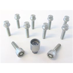 Jeu de Boulons de roue H&R sphérique R12 M12x1.50 - Longueur 55mm - 10 pièces (p.e. sur mesure pour Mercedes) - antivol de roue 