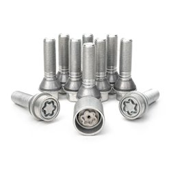 Jeu de Boulons de roue H&R conique avec col mobile M14x1.25 - Longueur 46mm - 10 pièces (p.e. sur mesure pour BMW) - antivol de 