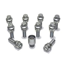 Jeu de Boulons de roue H&R sphérique avec cône mobile R14 M14x1.50 - Longueur 30mm - 10 pièces (p.e. sur mesure pour Audi Q3, Q5