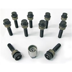 Jeu de Boulons de roue H&R sphérique avec col mobile R14 M14x1.50 - Longueur 54mm - 10 pièces (p.e. sur mesure pour Porsche) - a