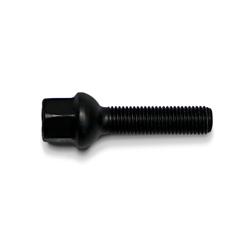 Boulon de roue H&R sphérique R12 M12x1.50 - Longueur 55mm - Noir (p.e. sur mesure pour Mercedes)