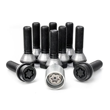 Jeu de Boulons de roue H&R conique avec col mobile M14x1.25 - Longueur 28mm - Noir - 10 pièces (p.e. sur mesure pour BMW) - anti Jeu de Boulons de roue H&R conique avec col mobile M14x1.25 - Longueur 28mm - Noir - 10 pièces (p.e. sur mesure pour BMW) - anti