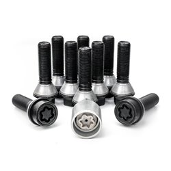 Jeu de Boulons de roue H&R conique avec col mobile M14x1.25 - Longueur 31mm - Noir - 10 pièces (p.e. sur mesure pour BMW) - anti