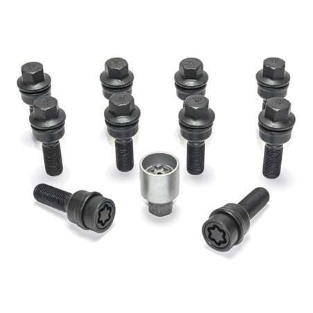 Jeu de Boulons de roue H&R sphérique avec cône mobile R14 M14x1.50 - Longueur 45mm - Noir - 10 pièces (p.e. sur mesure pour Audi Jeu de Boulons de roue H&R sphérique avec cône mobile R14 M14x1.50 - Longueur 45mm - Noir - 10 pièces (p.e. sur mesure pour Audi