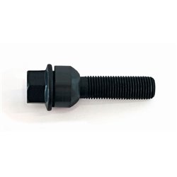 Boulon de roue H&R sphérique avec cône mobile R14 M14x1.50 - Longueur 54mm - Noir (p.e. sur mesure pour Porsche)