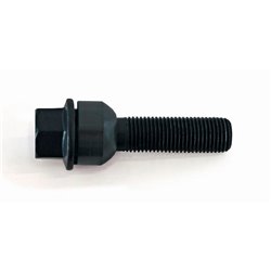 Boulon de roue H&R sphérique avec cône mobile R14 M14x1.50 - Longueur 57mm - Noir (p.e. sur mesure pour Porsche)