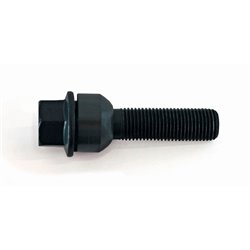 Boulon de roue H&R sphérique avec cône mobile R14 M14x1.50 - Longueur 66mm - Noir (p.e. sur mesure pour Porsche)