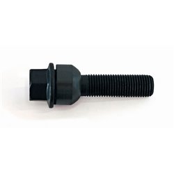 Boulon de roue H&R sphérique avec cône mobile R14 M14x1.50 - Longueur 74mm - Noir (p.e. sur mesure pour Porsche)