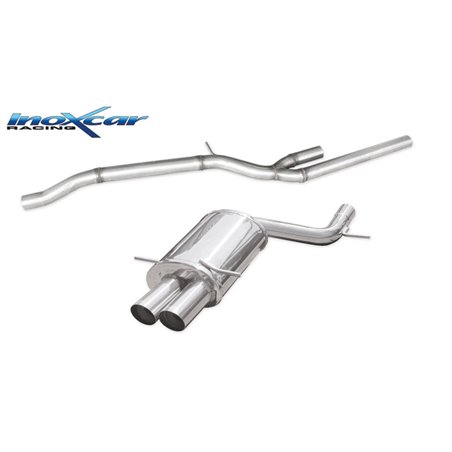 100% Inox Tube centrale + Échappement Sport sur mesure pour Audi RS4 (B5) 2.7 Biturbo 380cv 1998-2001 2x75mm Ø60 Racing