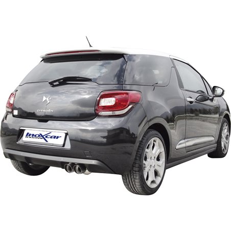 100% Inox Échappement Sport sur mesure pour Citroën DS3 1.6i 16v Turbo (155cv) 2010- 2x80mm Racing