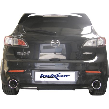 100% Inox Échappement Double sur mesure pour Mazda 3 2.3Di MPS (260cv) 2010- Droite/Gauche 120mm Mega