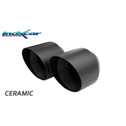 100% Inox Échappement Double sur mesure pour Volkswagen Golf VII 2.0 R TSI 300cv 2014- 2x100mm Ceramic Black