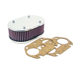 K&N Filtre à Air ovale petit sur mesure pour carburateur Weber 36/40/44 IDF/IDA, Dellorto 32 FRDC, Hauteur d'assemblage 65mm (56