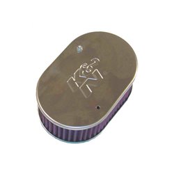 K&N Filtre à Air ovale petit sur mesure pour carburateur Weber 40/45/48 DCOE, Dellorto 40/45/48 DHLA, Hauteur d'assemblage 65mm 